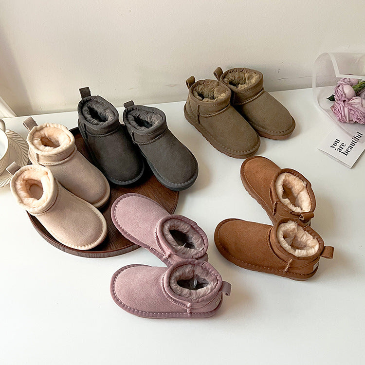 Botas de nieve de piel para niños