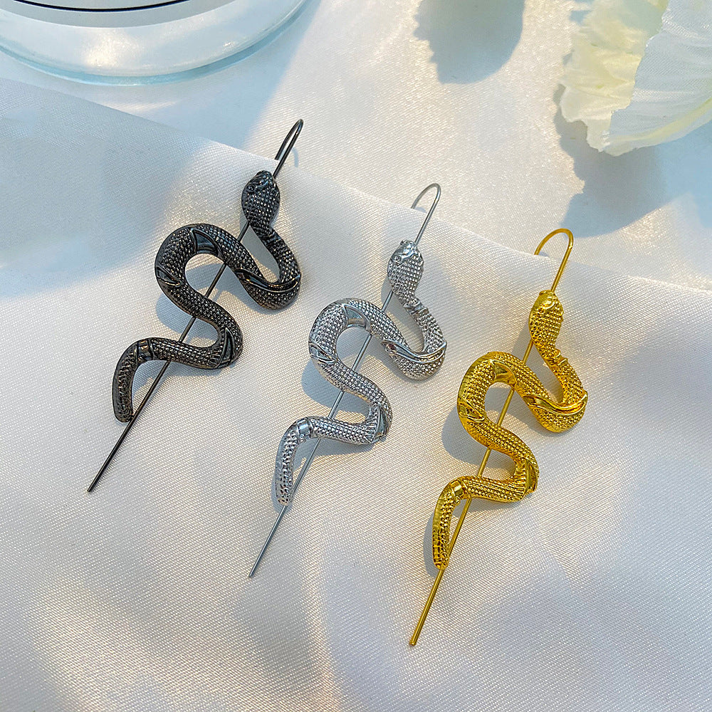 Pendientes colgantes de serpiente simulados con personalidad de moda para mujer