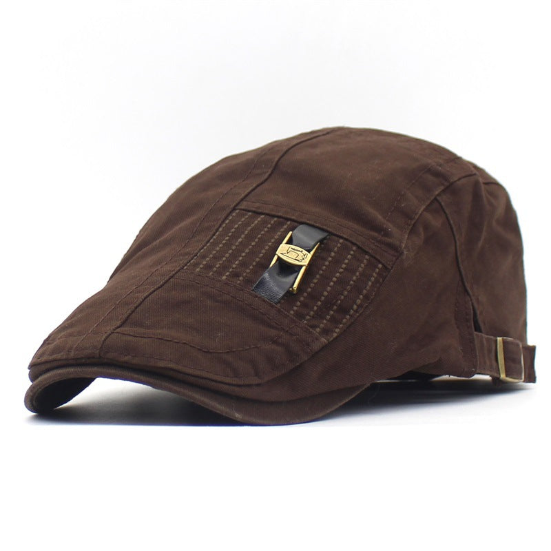 Gorra retro con visera y botones para vaqueros con correa de cuero para hombre y mujer