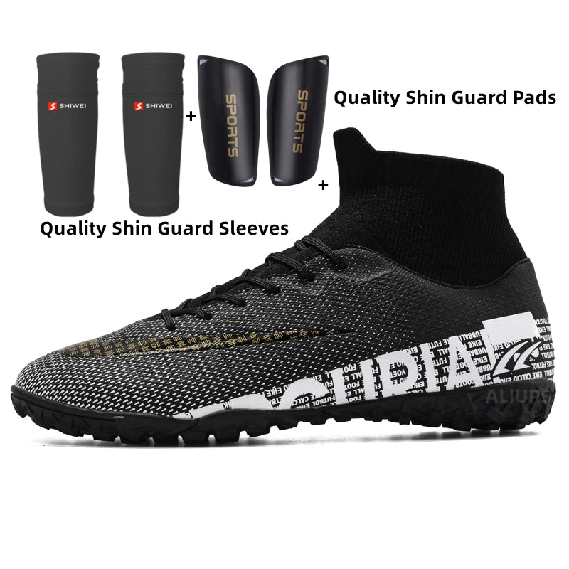 Zapatillas de fútbol de caña alta para hombre y mujer, con clavos rotos, tacos cortos AG, clavos largos TF, zapatillas de entrenamiento deportivas