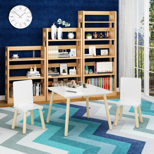Conjunto de mesa y 2 sillas infantiles de madera