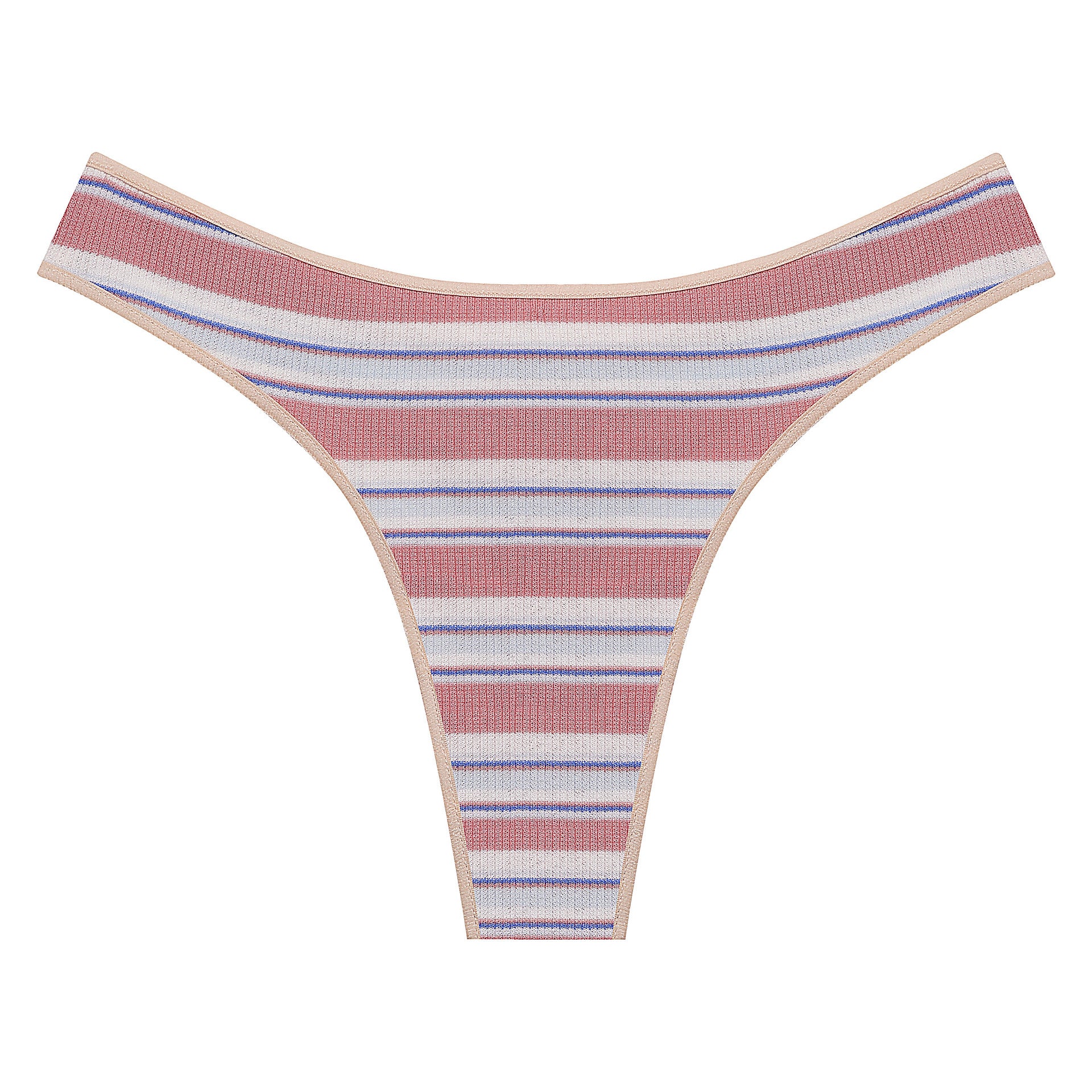 Ladies Thong Striped Stitching Color Panties New Cotton