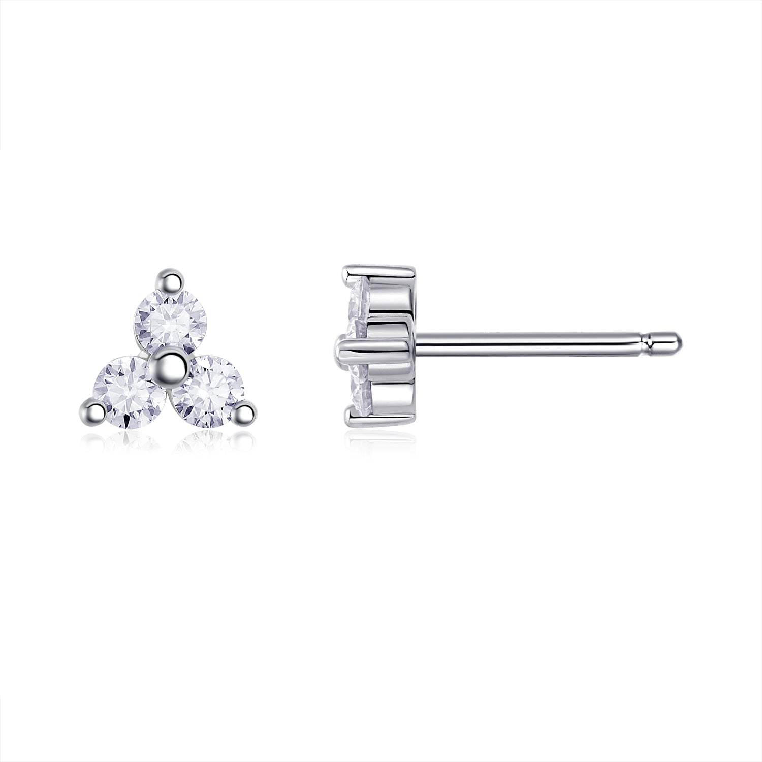 Pendientes de plata de ley S925 bañados en platino y con moissanita de alta calidad, joyería de lujo, ligera y moderna.