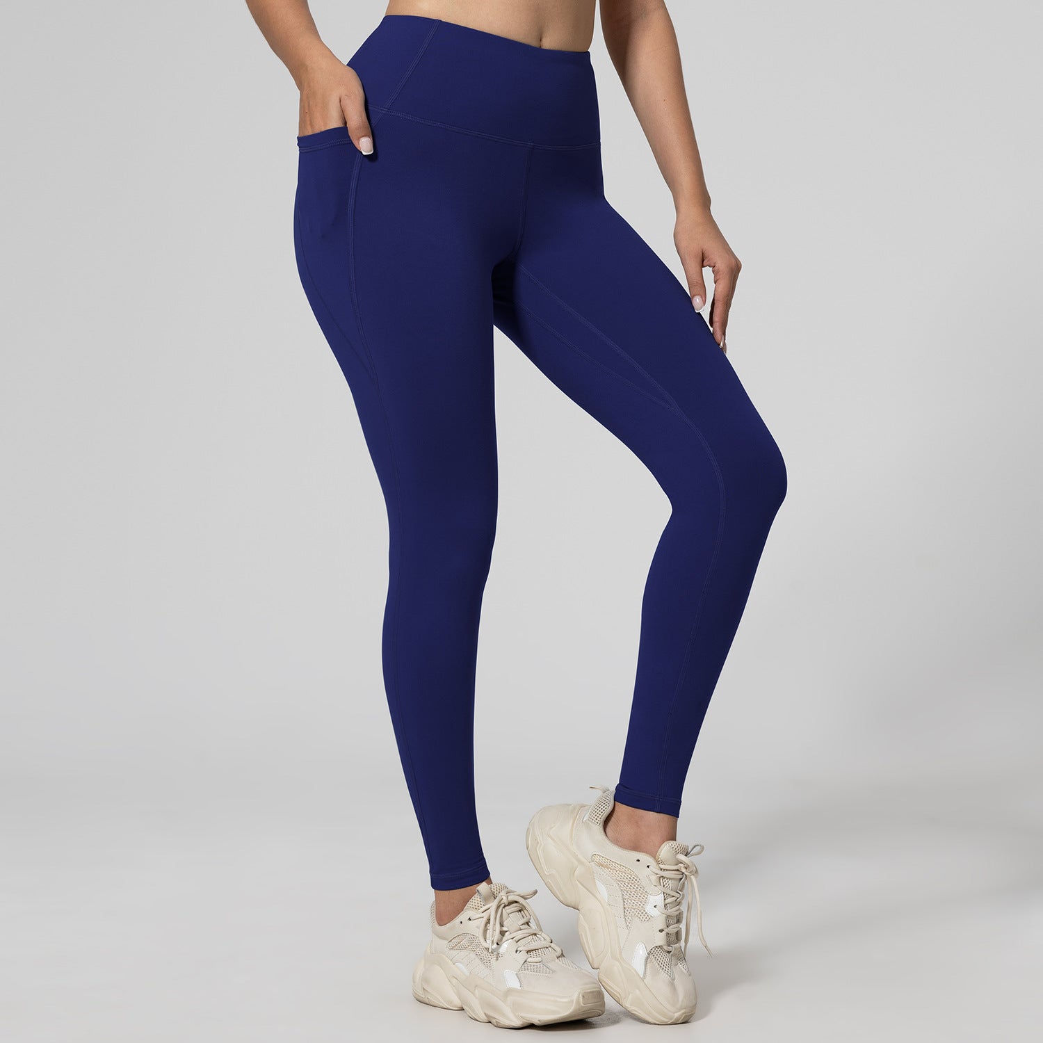Mallas para correr, fitness, levantamiento de cadera, cintura alta y bolsillos