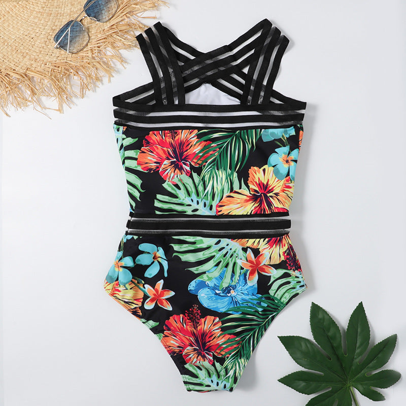 One-piece Printed Bikini Women Two Piece Swimsuit Beach Vacation Summer