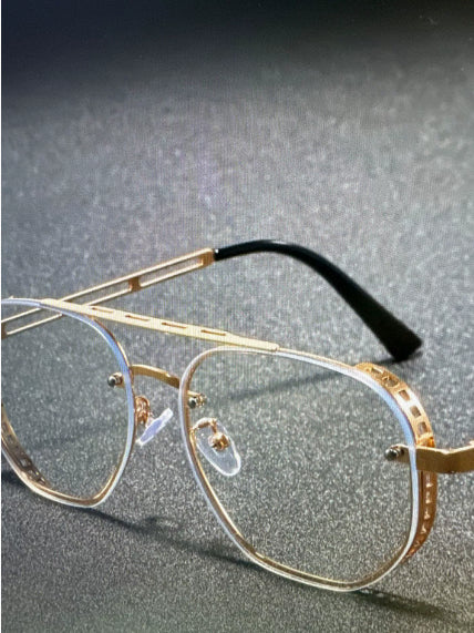Retro Double-bridge Hollow-out Metal Sunglasses With A Premium, High-end Look