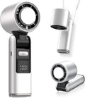 Ventilador portátil de mano, miniventilador turbo de velocidad ajustable, modo de temperatura reducida, pantalla digital recargable, ventilador personal plegable con luz nocturna, adecuado para mujeres y hombres al aire libre.