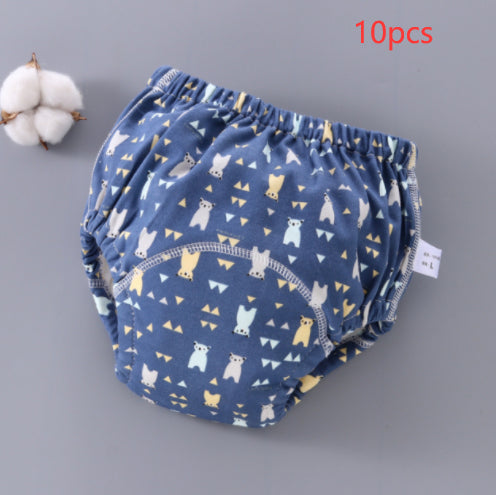 Pantalones de entrenamiento para bebé, lavables, de gasa de 6 capas, para cubrir pañales