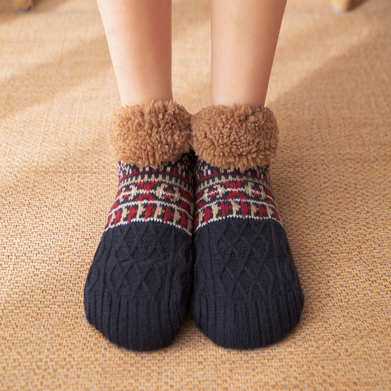 Calcetines tipo botín de forro polar, cómodos y antideslizantes, para uso en interiores, para mujeres y hombres.