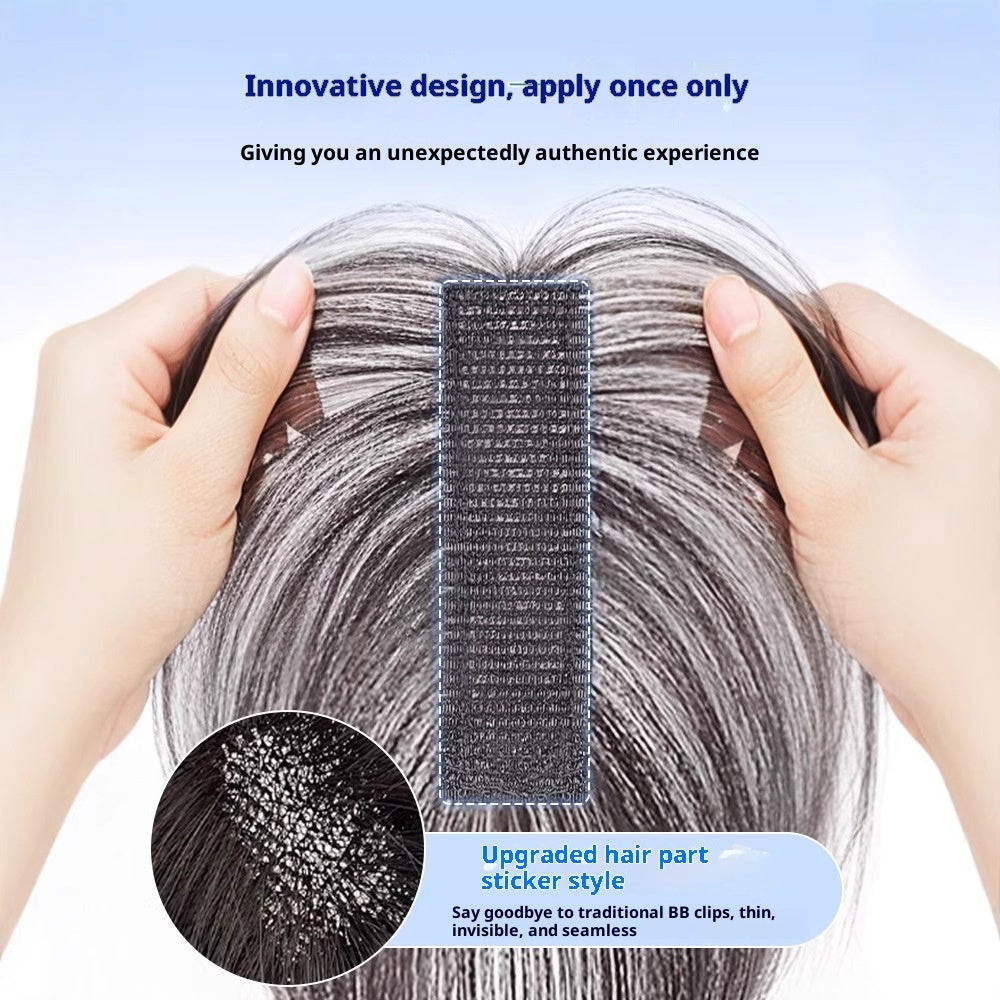 Peluca de cabello real con flequillo y cabeza de velcro