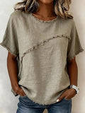 Women's Round-Neck Casual Loose Short-Sleeve Top