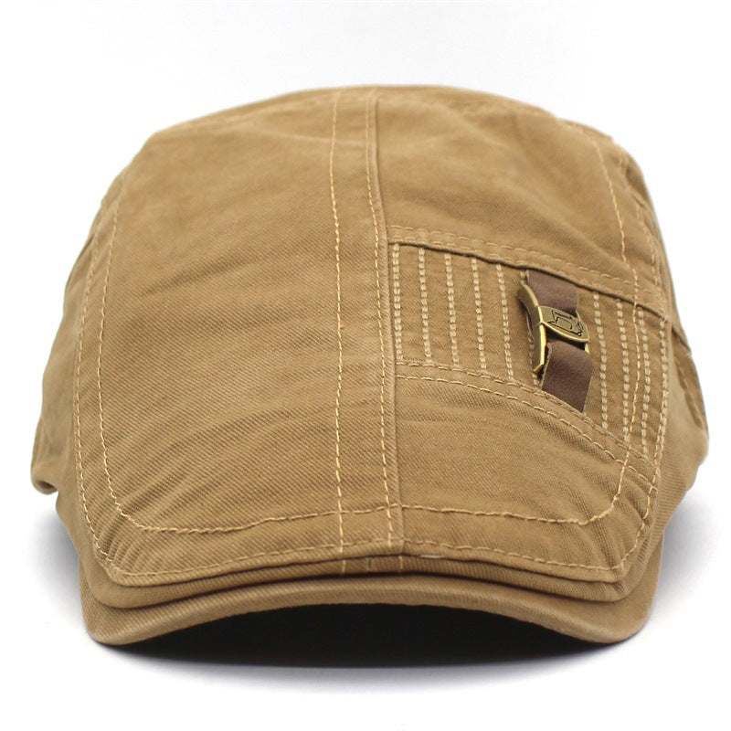 Gorra retro con visera y botones para vaqueros con correa de cuero para hombre y mujer