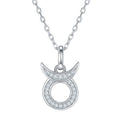 12 Zodiac Signs Taurus Set With Top quality Moissanite Luxurious And Fashionable Light Luxury Trend Jewelry Silver Necklace Pendant Silver plated Platinum