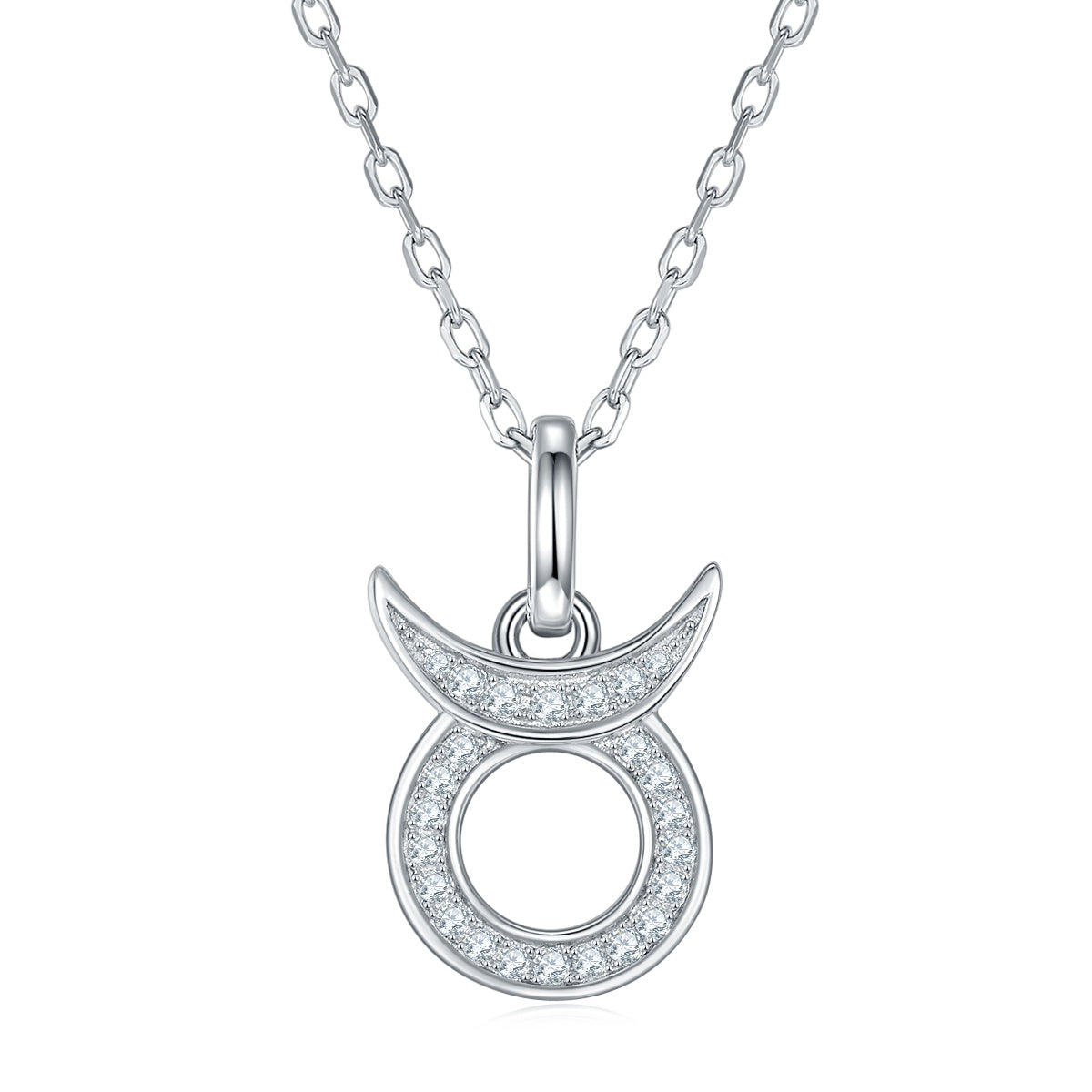 12 Zodiac Signs Taurus Set With Top quality Moissanite Luxurious And Fashionable Light Luxury Trend Jewelry Silver Necklace Pendant Silver plated Platinum