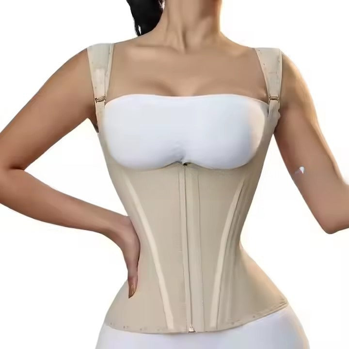 Latex Vest-style Zip-and-button Sports Shapewear For A Toned Midsection