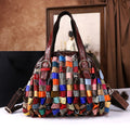 Bolso tote de hombro tejido de piel de vaca de gran capacidad para mujer