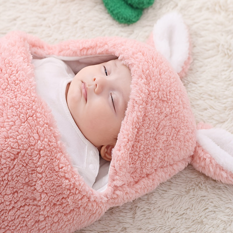 Saco de dormir supersuave para bebé, manta de forro polar esponjoso para recién nacidos, manta envolvente unisex para bebés recién nacidos, niños y niñas, con protección y soporte para la cabeza, saco de dormir portátil.