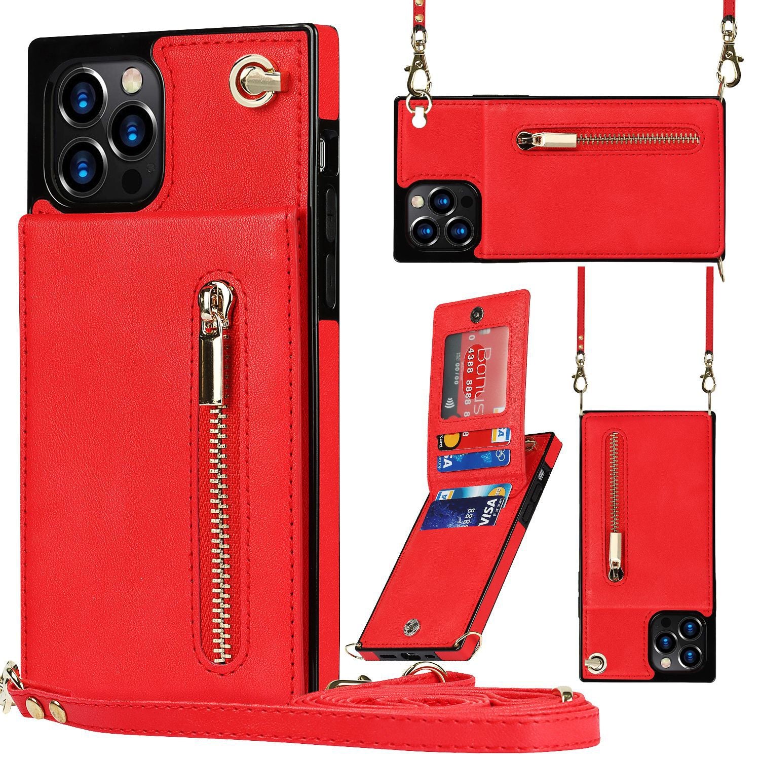 Funda de cuero para teléfono móvil, funda protectora para mensajero