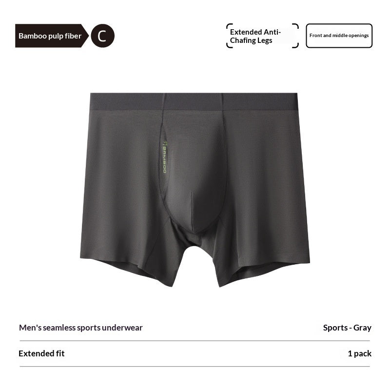 Ropa interior deportiva de fibra de pulpa de bambú para hombre de longitud extendida