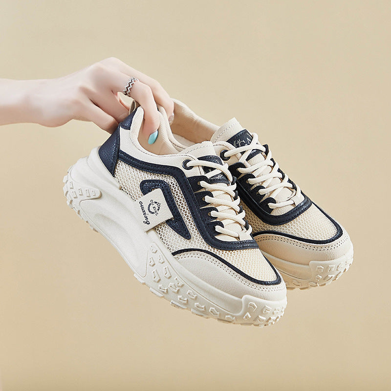 Zapatillas informales de malla transpirable con suela blanda para mujer