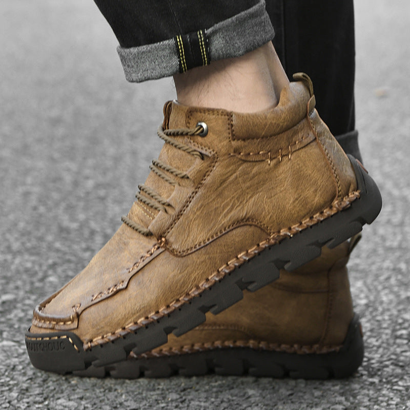 Zapatos casuales retro de terciopelo y algodón cálidos para hombre