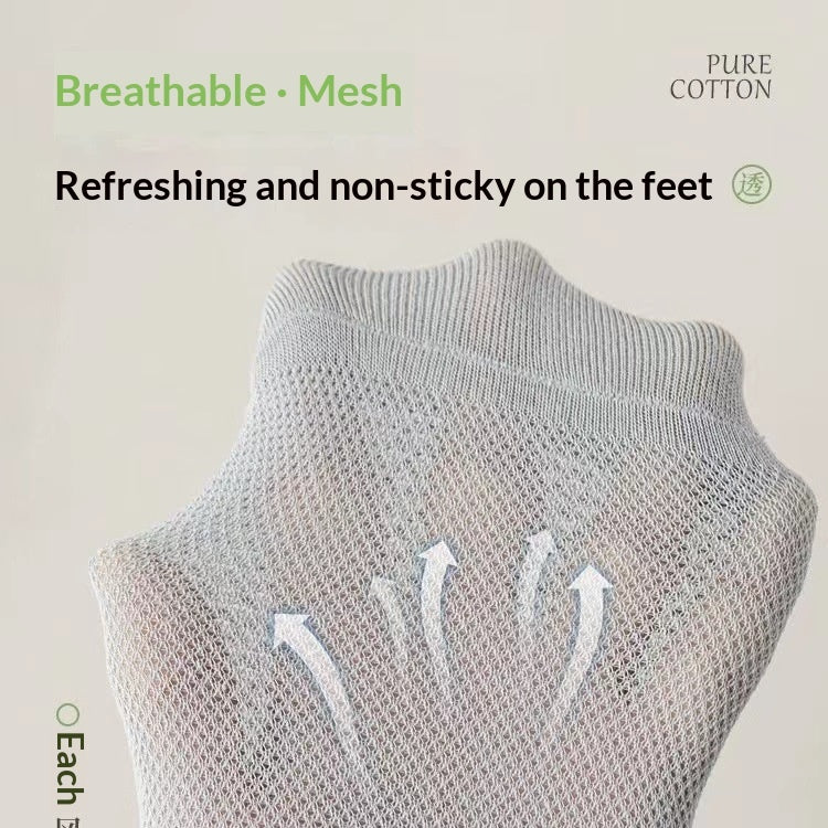Thin Pure-cotton Deodorizing Mens Ankle Socks