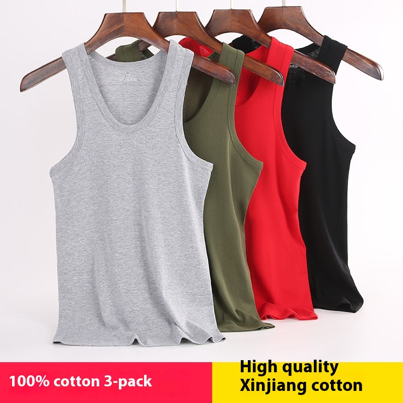Camiseta deportiva de algodón para hombre, ajustada, transpirable y elástica.