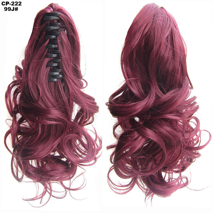 Cola de caballo ondulada larga, envuelta alrededor de la cola de caballo, con clip, tocado, postizo gris, extensiones naturales