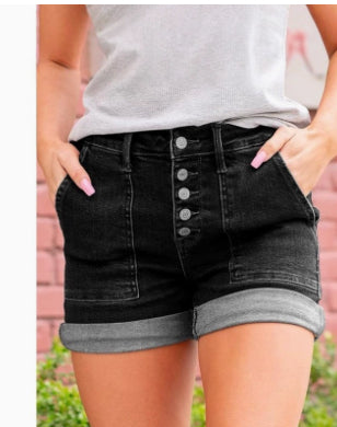Pantalones cortos vaqueros de verano para mujer, estilo sencillo