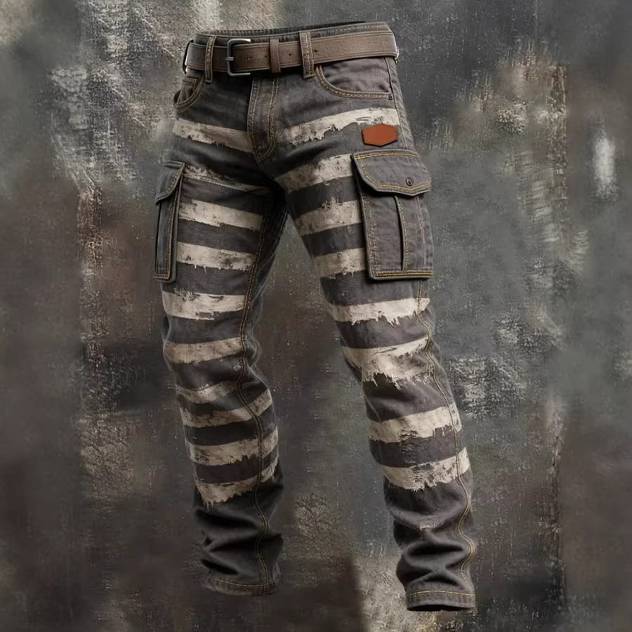 Pantalones de trabajo retro para hombre de estilo punk inspirados en Europa y América.