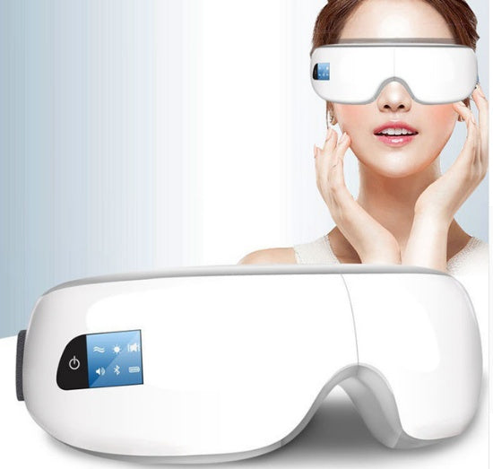 Masajeador de ojos con música Bluetooth, compresa caliente a presión de aire, ojeras, cuidado de los ojos