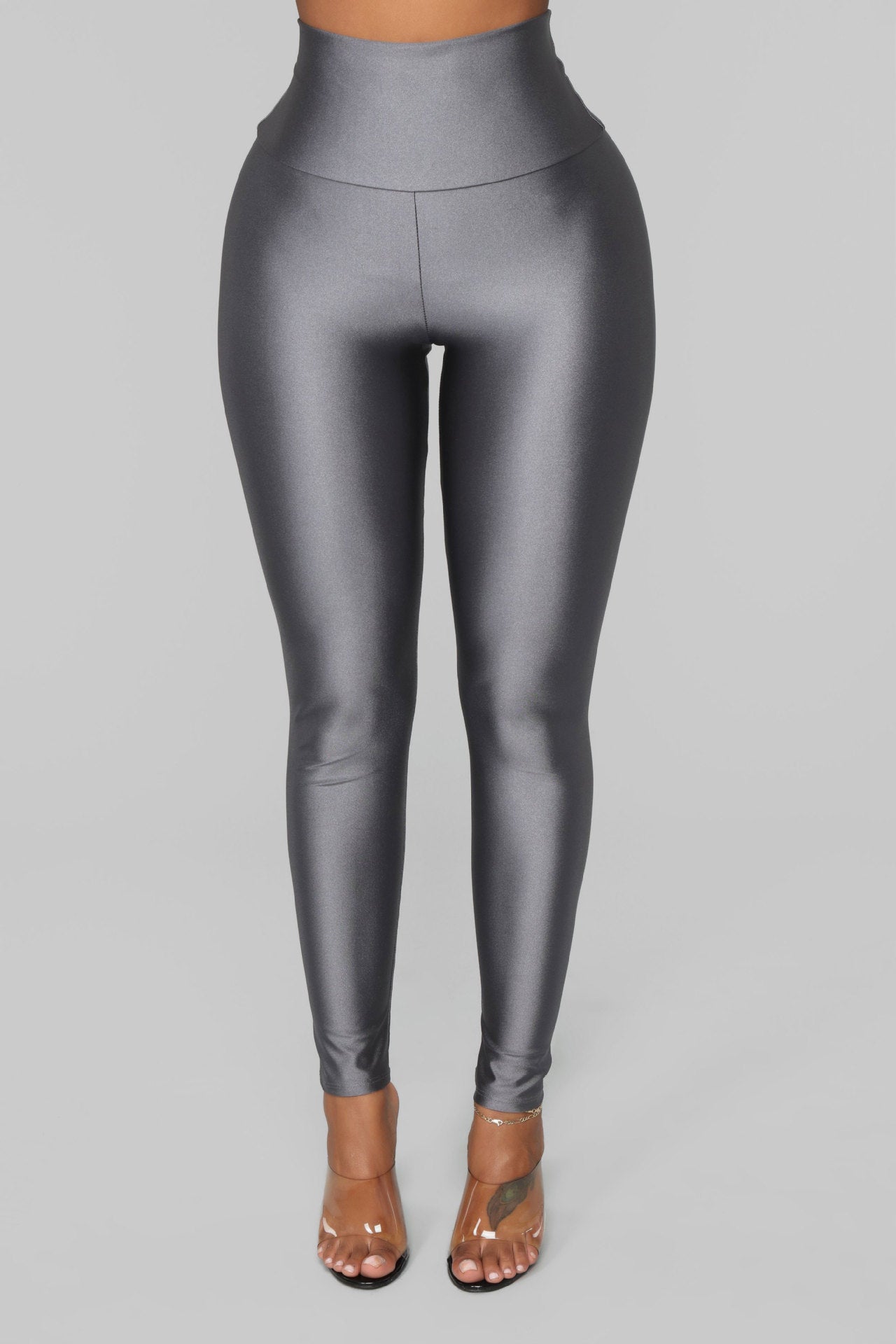 Leggings ajustados de color liso elásticos para mujer