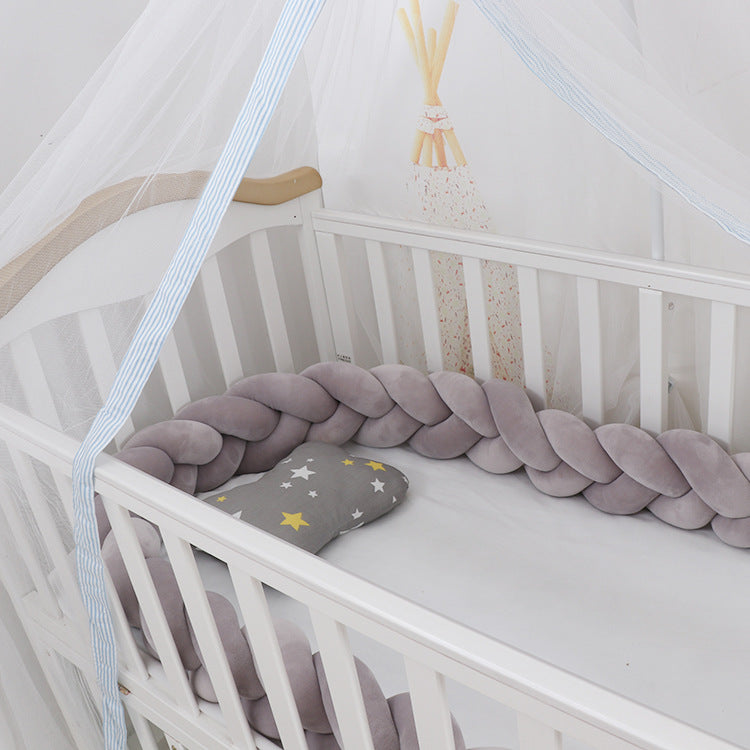 Protector de cuna para bebé, cojín con nudo trenzado, protector de cuna para bebé, decoración de habitación