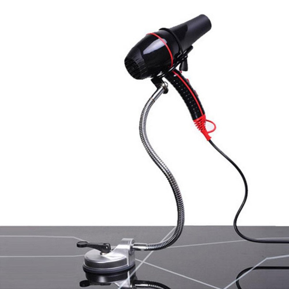 Secador de pelo con rotación de 360 ​​grados, soporte para secador de manos libres, soporte con ventosa, estante para aseo de mascotas