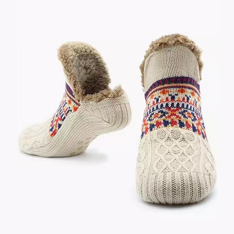 Calcetines tipo botín de forro polar, cómodos y antideslizantes, para uso en interiores, para mujeres y hombres.