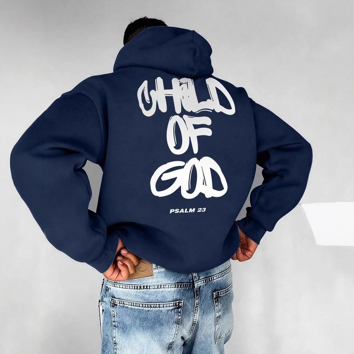 Sudadera con capucha y forro polar para hombre con estampado de letras