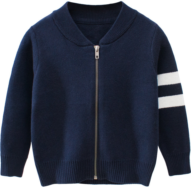 Chaqueta tipo cárdigan tipo suéter para bebé de estilo coreano para niños.