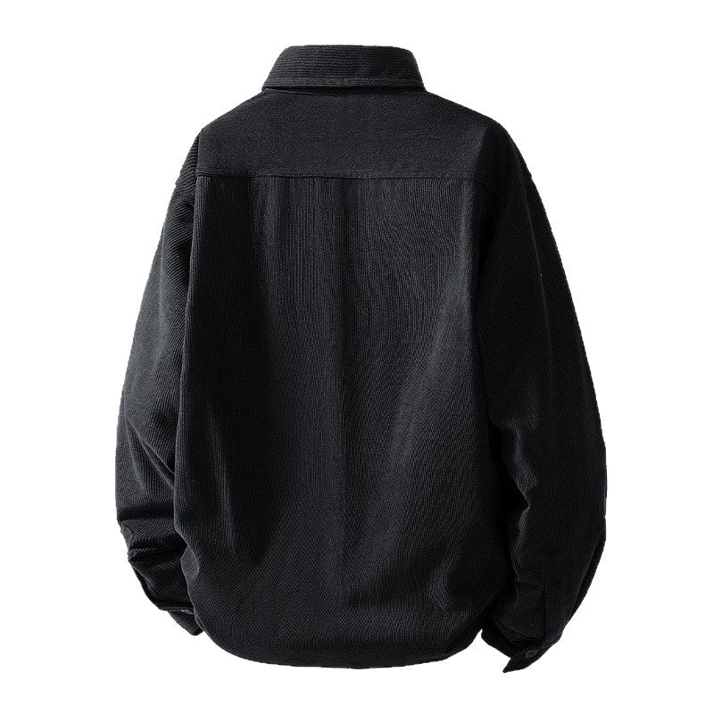 Mens Pocketed Padded Vintage Corduroy Long-Sleeve Jacket