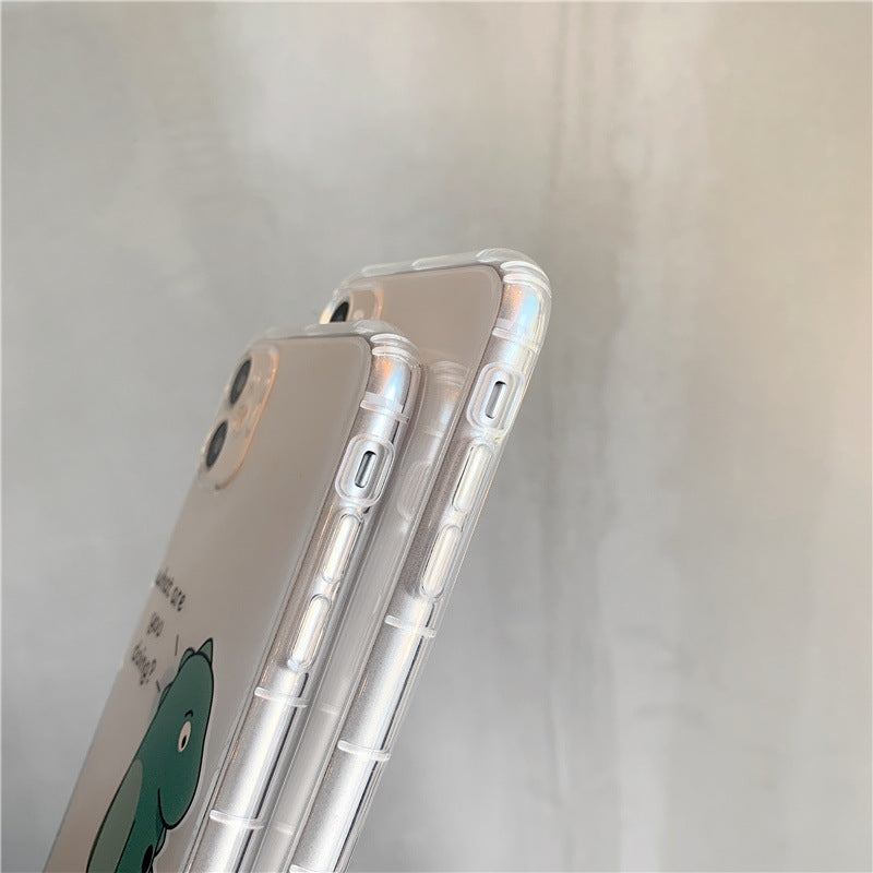 Funda protectora transparente para teléfono móvil, sencilla y anticaídas, ideal para parejas.