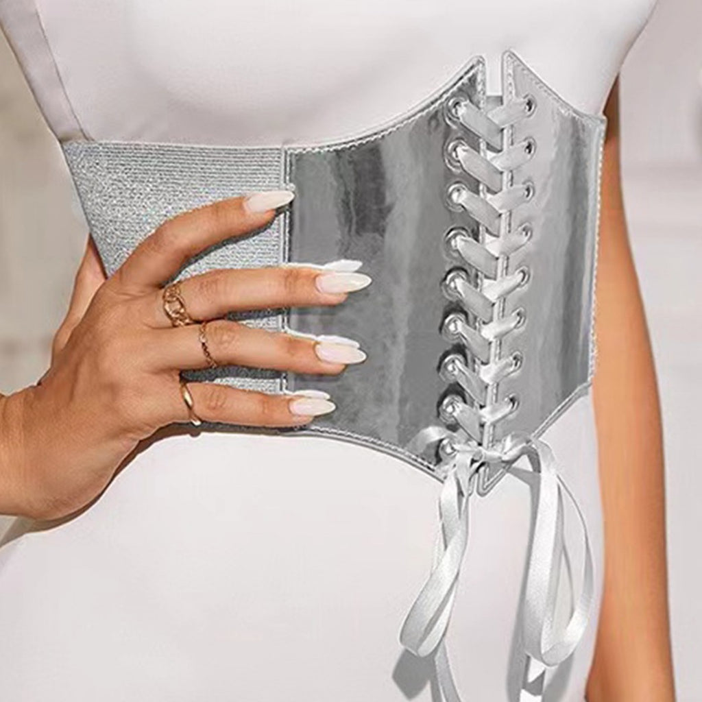 Cinturón elástico ancho y decorativo versátil de estilo europeo y americano para faldas de primavera y otoño para mujer.