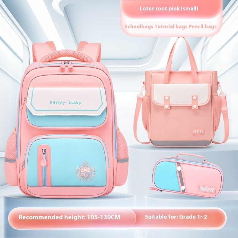 Mochila infantil con protección para la columna vertebral, impermeable, de tela Oxford de gran capacidad
