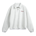 Letter-printed Lapel-button Long-sleeve Hoodie