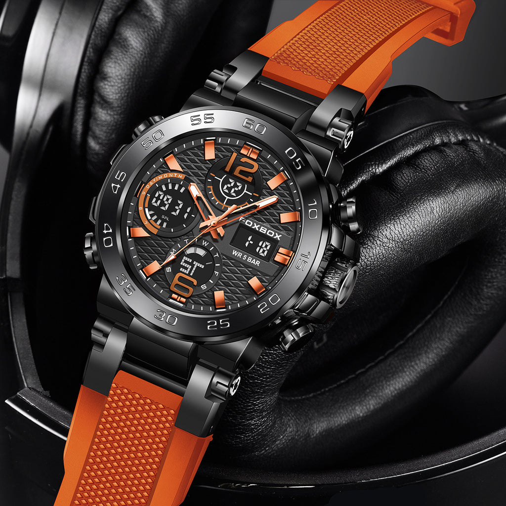 Reloj deportivo elegante y multifuncional con resistencia al agua.