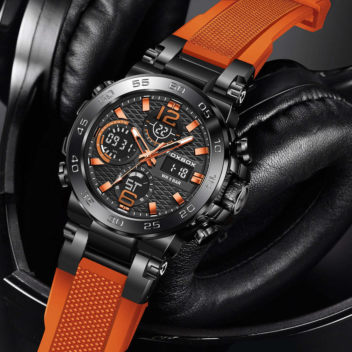 Reloj deportivo elegante y multifuncional con resistencia al agua.