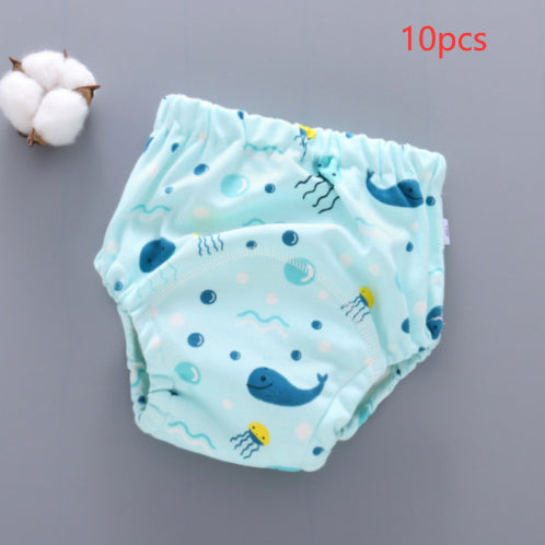 Pantalones de entrenamiento para bebé, lavables, de gasa de 6 capas, para cubrir pañales