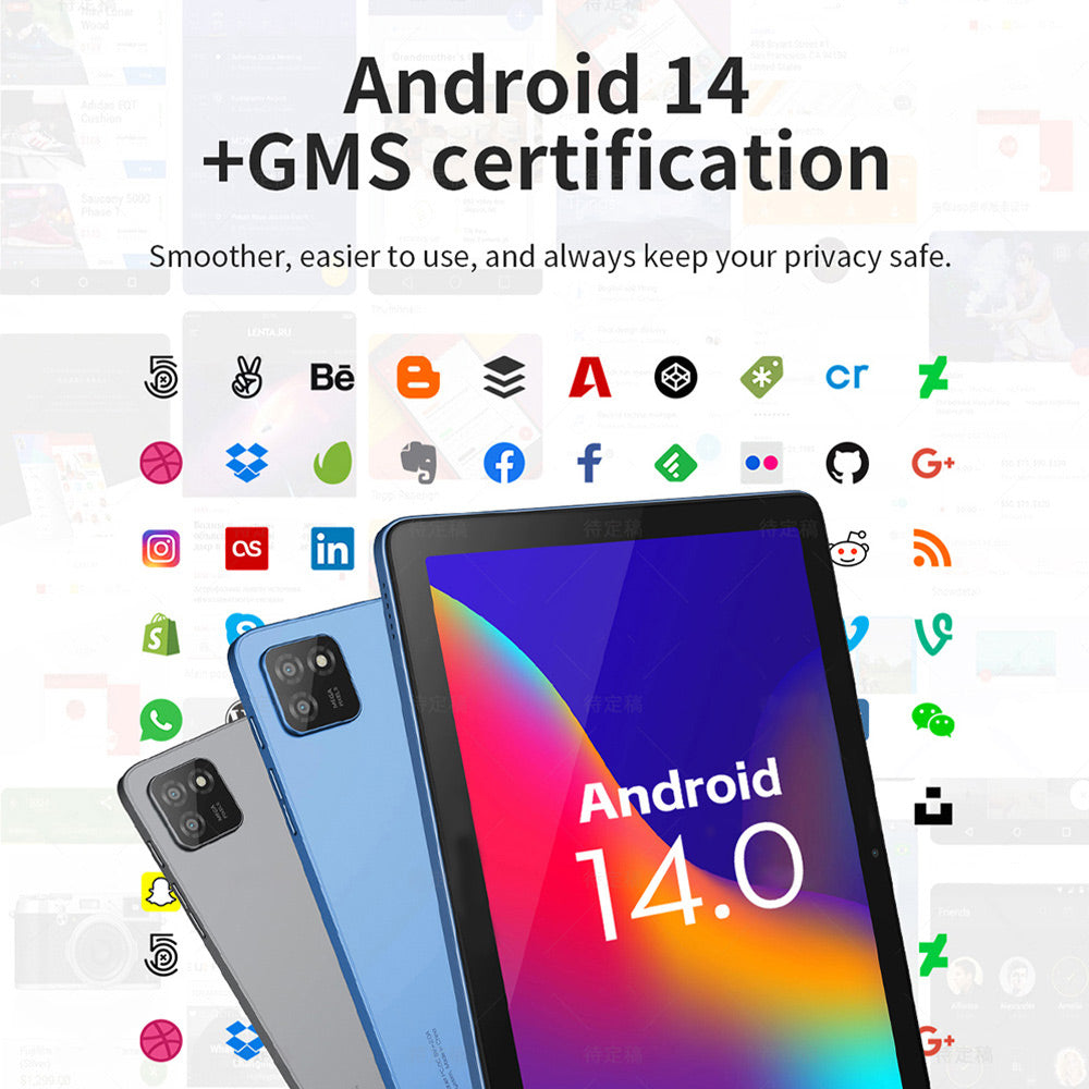 Tableta G-tab T9 Rockchip RK3562 de cuatro núcleos, 3 GB de RAM y 64 GB de ROM, 10,1 pulgadas, Android 14, color gris