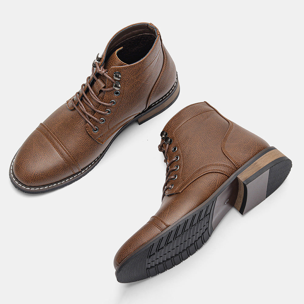 Botas casuales de cuero vintage para hombre