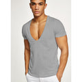 Camiseta de cuello en V profundo para fitness, deportes y ocio 