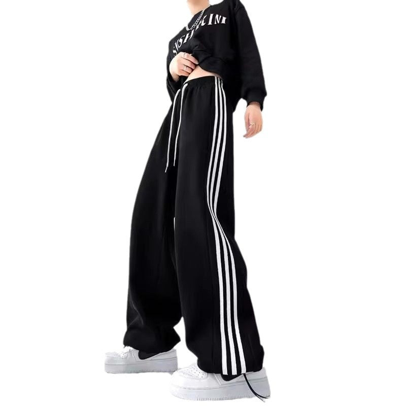 Pantalones deportivos casuales de pierna recta para mujer con un toque tecnológico