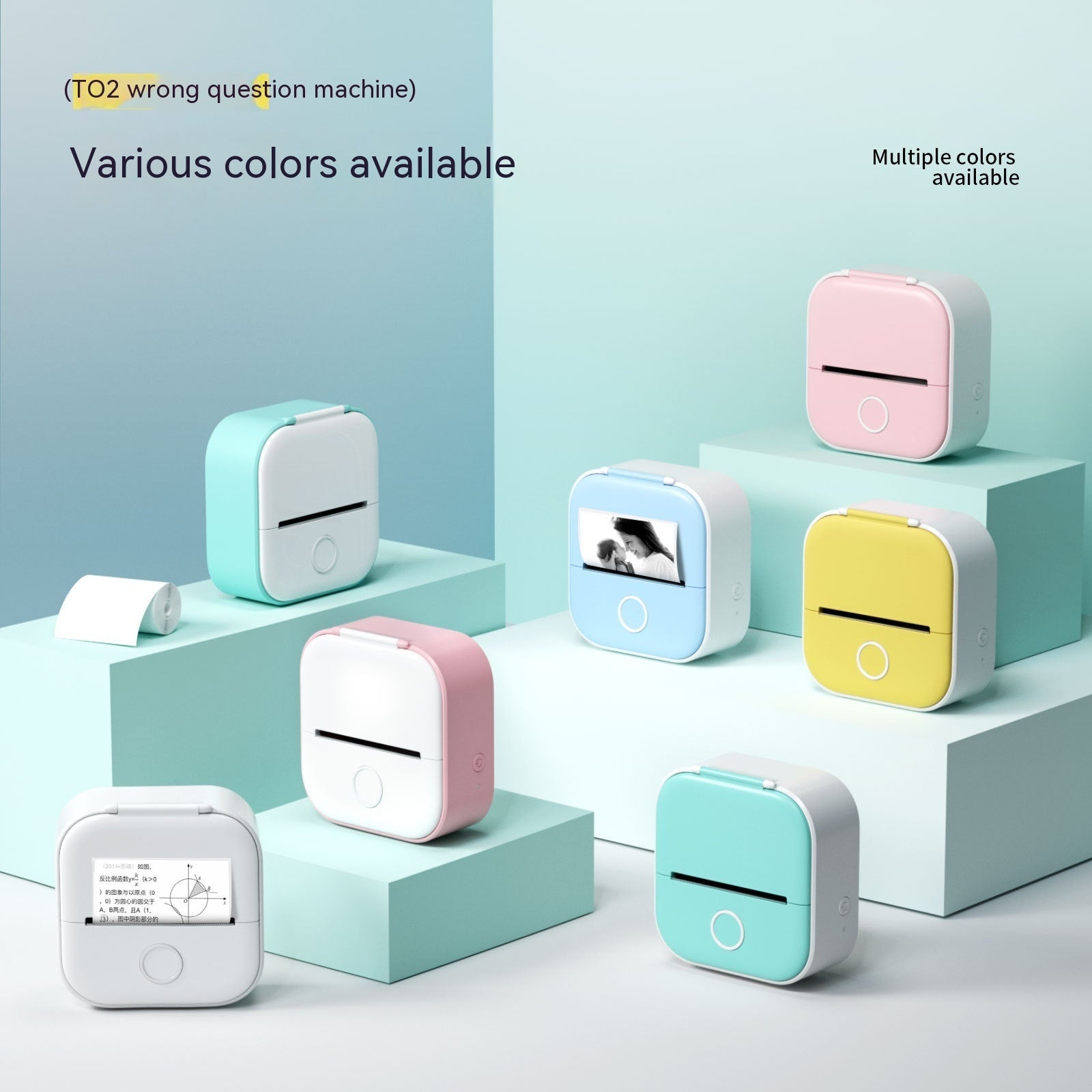 Mini impresora térmica portátil de etiquetas, impresora de fotos para el hogar, impresora de preguntas incorrectas para estudiantes, mini impresora de etiquetas compatible con Bluetooth, etiqueta de precio